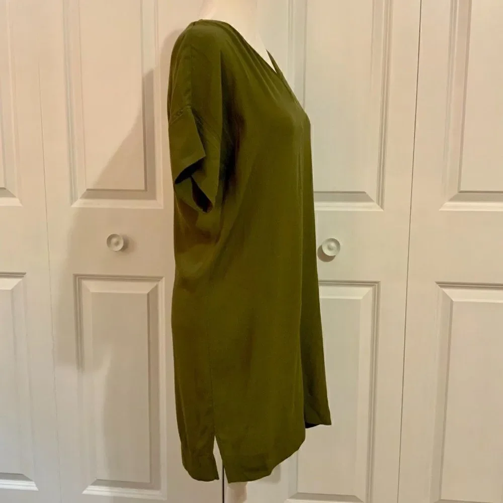 Madewell Olive Green Short Sleeve Novel Shift Dress XS